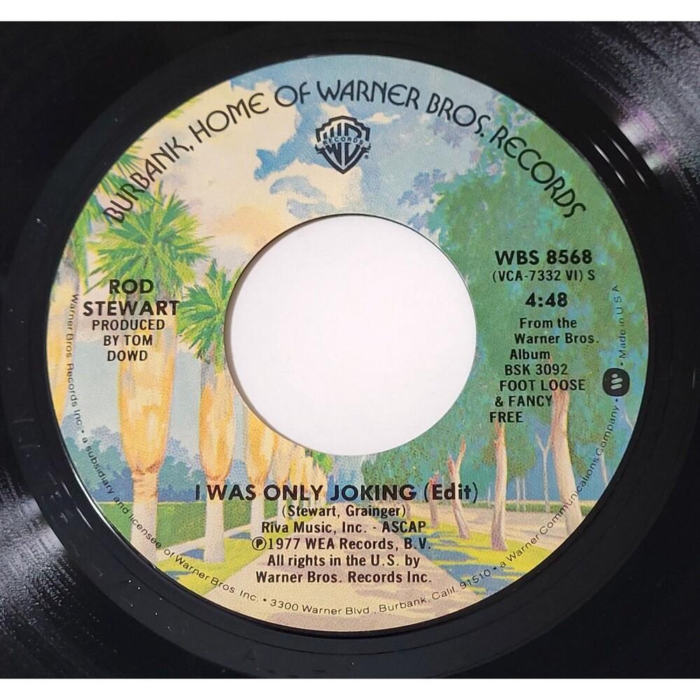 Rod Stewart 45 RPM "I Was Only Joking (Edit)/Born Loose" Warner Bros NM Rock '77